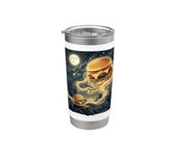 Ululando a Burger Divertente Burger Ossessione Amante Burger Bicchiere termico in acciaio inox doppia parete
