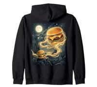 Ululando a Burger Divertente Burger Ossessione Amante Burger Felpa con Cappuccio