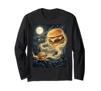 Ululando a Burger Divertente Burger Ossessione Amante Burger Maglia a Manica