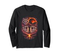 Ululando Raccoon 3 Red Blood Moon Eclipse Night Sky Vintage Maglia a Manica