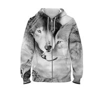 Ululante Lupo Modello Cerniera su Felpa con Cappuccio Donne/Uomini 3D Stampa Foresta Natura Fauna Selvatica Animale Cerniera Felpa Giacca Top