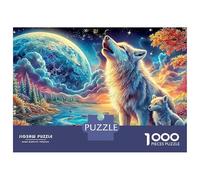 Ululato del lupo 1000 Pezzi Cane nella neve Cartone Di Alta Qualità Puzzle Per Amanti Puzzle, Stimolante Tempo Libero, Regalo Compleanno Esclusivo Decorazione 70x50cm/1000pcs