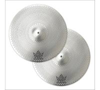 ULUOBO Coppia di piatti Hi Hat da 33 cm, bassi volumi, silenziosi, silenziosi, per esercitarsi (2 pezzi, argento)