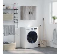 ULUYYUC Armadietto Pensile Grigio Sonoma Legno Multistrato 60x31x60 cm, Mobile da Parete Salvaspazio con Conservazione per Bagno Balcone Spogliatoio