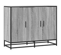 ULUYYUC Armadio Dispensa Mobile Cucina Salvaspazio Credenza Soggiorno Moderno Armadietto Salvaspazio - Credenza Grigio Sonoma 94x35x76 cm in Legno Multistrato per Corridoio Bagno Lavanderia Ingresso