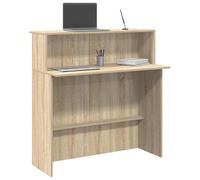 ULUYYUC Banco Reception per Ufficio con Bancone Integrato, Scrivania Professionale Rovere Sonoma 100x50x103.5 cm in Legno Multistrato, Design Versatile per Reception Hotel Cliniche Saloni