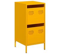 ULUYYUC Buffet Cucina Mobiletto da Esterno Mobile Basso Soggiorno Armadietto Salvaspazio - Credenza Giallo Senape 35x39x73,5 cm Acciaio Laminato a Freddo per Ingresso Camera Da Letto Lavanderia