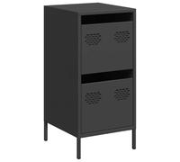 ULUYYUC Buffet Cucina Mobiletto da Esterno Mobile Basso Soggiorno Armadietto Salvaspazio - Credenza Nera 35x39x73,5 cm in Acciaio Laminato a Freddo per Ingresso Camera Da Letto Lavanderia Bagno