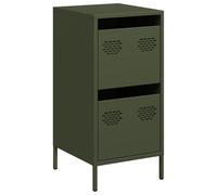 ULUYYUC Buffet Cucina Mobiletto da Esterno Mobile Basso Soggiorno Armadietto Salvaspazio - Credenza Verde Oliva 35x39x73,5 cm in Acciaio Laminato a Freddo per Ingresso Camera Da Letto Lavanderia