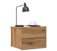 ULUYYUC Comodini a Muro 2 Pezzi Rovere Artigianale Truciolato, Comodini Sospesi Salvaspazio 40x32x30 cm per Camera da Letto, Piccoli Stretti Moderni con Ampio Piano
