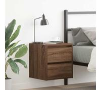 ULUYYUC Comodini a Muro per Camera da Letto 2 Pezzi Rovere Marrone Legno Tecnico 38x34x40 cm Design Sospeso Salvaspazio Stabile Durevole per Arredamento Moderno