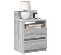 ULUYYUC Comodini Camera da Letto 2 Pezzi con 4 Cassetti Grigio Sonoma, Comodino Moderno Stretto Salvaspazio 40x33x60 cm in Truciolato, Mobiletto Piccolo per Arredamento Camera da Letto con Cassettiera