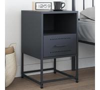 ULUYYUC Comodino Antracite in Acciaio 36x39x60,5 cm Mobiletto Salvaspazio Moderno per Camera da Letto Soggiorno Balcone