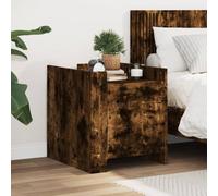 ULUYYUC Comodino Camera da Letto Rovere Fumo 45x50x50 cm Legno Multistrato con Design Elegante Spazio Portaoggetti per Camera da Letto e Soggiorno Robusto e Stabile