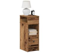 ULUYYUC Comodino con Cassetto Legno Antico 25x31x66 cm, Piccolo Mobiletto Stretto Salvaspazio per Camera da Letto, Cassettiera con Portaoggetti Aperti