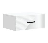 ULUYYUC Comodino da parete bianco, 49 x 34,5 x 20 cm, comodino sospeso in legno con 1 cassetto e scomparto aperto, comodino sospeso, per camera da letto