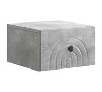 ULUYYUC Comodino da parete grigio cemento, comodino sospeso con cassetto, console da parete in legno per camera da letto, console sospesa salvaspazio, 33 x 34,5 x 20 cm