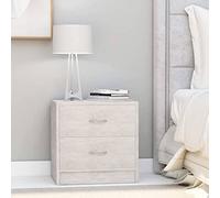 ULUYYUC Comodino grigio cemento 40 x 30 x 40 cm in legno con 2 cassetti, design moderno, robusto comodino come tavolino per camera da letto, soggiorno e corridoio