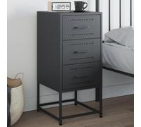 ULUYYUC Comodino in Acciaio Antracite 36x39x78 cm Mobiletto Stretto Salvaspazio per Camera da Letto Moderno Tavolino Laterale Divano Salotto