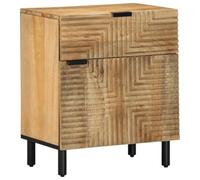 ULUYYUC Comodino in Legno Massello di Mango Marrone 50x33x60 cm per Camera da Letto, Tavolino Laterale da Divano o Ingresso, Design Moderno con Gambe Robuste, Mobiletto Stretto Salvaspazio