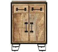 ULUYYUC Credenza da Cucina Mobiletto Cucina Salvaspazio Mobile Credenza Cucina Entrata Mobile Ingresso Moderno - Credenza 2 Cassetti 53x31x72 cm Legno Massello di Mango e Ferro per Ingresso Cucina