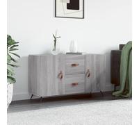 ULUYYUC Credenza, Mobile Corridoio Stretto E Lungo Mobile Camera Da Letto Vetrinetta Espositiva Mobiletto Basso Adatto per Ufficio Balcone Bagno Cucina Grigio Sonoma 100x36x60 cm in Legno Multistrato