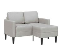 ULUYYUC Divano a 2 posti con chaise longue a forma di L, grigio nuvola, 125 cm, moderno divano angolare in tessuto con robusto telaio in legno e metallo, divano salvaspazio per piccoli soggiorni e