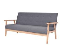 ULUYYUC Divano a 3 posti in tessuto grigio scuro, design scandinavo, moderno divano imbottito con struttura in legno, per soggiorno e ufficio, divano compatto a tre posti, larghezza 158 cm, comodo