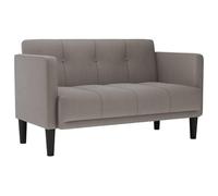 ULUYYUC Divano a due posti, colore tortora, larghezza della seduta, 111 cm, divano imbottito in tessuto con braccioli in compensato, piccolo divano per soggiorno, sala lettura e ufficio, design