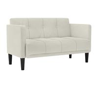 ULUYYUC Divano a due posti in velluto color crema, 124 cm, elegante divano a 2 posti con imbottitura in schiuma e piuma, moderno divano imbottito per soggiorno, camera da letto e sala lettura