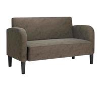 ULUYYUC Divano a due posti, larghezza 124 cm, moderno divano imbottito in ecopelle con braccioli in compensato, divano compatto per soggiorno, ufficio e sala lettura, portata 110 kg per seduta, grigio