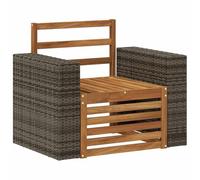 ULUYYUC Divano centrale da esterno in legno di acacia naturale, divano da | Elemento in legno massiccio sostenibile per giardino, terrazza, balcone, con vernice resistente alle intemperie e set
