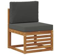 ULUYYUC Divano centrale per esterni in legno massiccio di acacia con | Espandi il tuo set da giardino su balcone o terrazza con questo divano modulare in legno di acacia resistente alle intemperie
