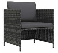 ULUYYUC Divano da giardino con cuscino, 60 cm, in polyrattan, resistente alle intemperie, set modulare per terrazza, giardino e piccolo balcone