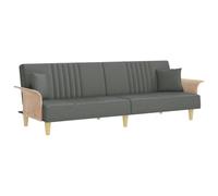 ULUYYUC Divano letto con braccioli, rivestimento in tessuto grigio scuro, moderno divano letto con schienale regolabile e 2 cuscini, divano a tre posti per soggiorno e camera degli ospiti, 224 x 89 cm