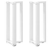 ULUYYUC Gambe da tavolo a forma di T, 2 pezzi, bianco, 25 x 28 x 72 - 73 cm, in acciaio verniciato a polvere, moderne gambe da tavolo con piedini regolabili in altezza, per soggiorno, corridoio e