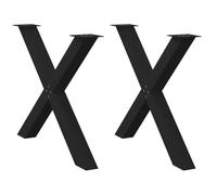 ULUYYUC Gambe nere a forma di X in acciaio 90 x 73 cm, piedini regolabili in altezza, set da 2 pezzi, resistenti e moderni, per cucina, ufficio, soggiorno