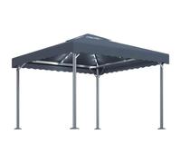 ULUYYUC Gazebo 3 x 3 m, antracite, tenda da giardino in alluminio e acciaio | Il robusto gazebo per giardino e terrazza offre una piacevole ombra alla luce del sole e feste di famiglia all'aperto.