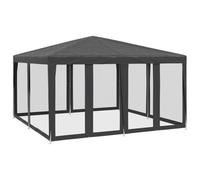 ULUYYUC Gazebo per feste, 4 x 4 m, con 8 pannelli laterali in rete, colore | Stabile riparo per giardino e terrazza, protegge dalla luce diretta del sole grazie al tessuto ad alta densità in polietilene
