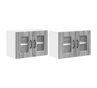 ULUYYUC Kalmar - Armadio da parete da cucina, set da 2 pezzi, colore grigio, in legno Sonoma, 60 x 31 x 40 cm, design moderno, resistente, per cucina singola, piccola cucina, isola della cucina