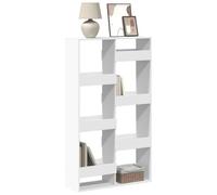 ULUYYUC Libreria Bianca in Truciolato con 8 Ripiani 100x33x175 cm Libreria Scaffale Multifunzionale per Soggiorno Ufficio Interni