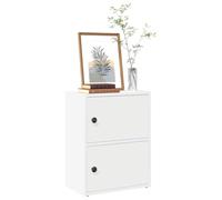 ULUYYUC Libreria Bianca Piccola con Anta, Scaffale Salvaspazio Multiuso in Truciolato per Ingresso Soggiorno Cucina Bagno Ufficio, 40x24x52 cm