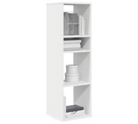 ULUYYUC Libreria Bianca Piccola Scaffale Salvaspazio Multifunzionale in Truciolato per Libri Oggetti Decorativi Dimensioni 34x31x112 cm per Casa Soggiorno Ufficio