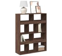 ULUYYUC Libreria Classica Rovere Marrone in Truciolato con 10 Scomparti, Scaffale Salvaspazio Divisorio per Soggiorno Ingresso Ufficio, Design Elegante e Stabile, Dimensioni 100x33x125,5 cm