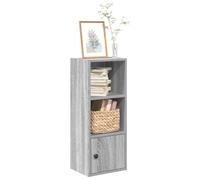 ULUYYUC Libreria con Anta Grigio Sonoma in Truciolato 31x24x77 cm, Scaffale Salvaspazio Multifunzione per Libri e Oggetti, Mobile Moderno per Soggiorno, Ufficio, Ingresso, Camera