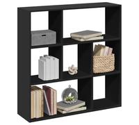 ULUYYUC Libreria Divisorio Nero Truciolato con 7 Scomparti, Scaffale Salvaspazio Multiuso per Soggiorno Ufficio Camera, Design Geometrico Moderno, Dimensioni 102x29x103.5 cm per Organizzare Spazi