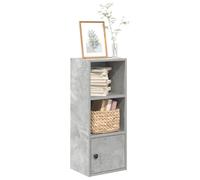 ULUYYUC Libreria Grigio Cemento in Legno Multistrato con Anta, Scaffale Salvaspazio 31x24x77 cm per Libri e Oggetti, per Soggiorno Ufficio Ingresso
