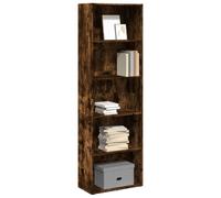 ULUYYUC Libreria in Legno Multistrato Rovere Fumo 60x30x189 cm Scaffale Salvaspazio con Scomparti Aperti per Libri DVD Organizzazione per Casa Ufficio Soggiorno