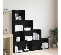 ULUYYUC Libreria Moderna in Rovere Nero Legno Ingegnerizzato 155x24x160cm con 5 Ripiani, Design Autoportante per Soggiorno Ufficio o Studio, Finitura Opaca