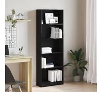 ULUYYUC Libreria Moderna in Rovere Nero Scaffale 6 Ripiani Salvaspazio per Soggiorno Ufficio Studio Design Elegante Legno Ingegnerizzato Dimensioni 60x24x176 cm